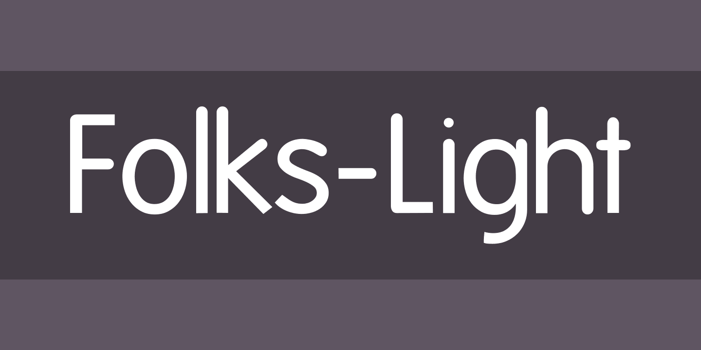 Przykład czcionki Folks-Light